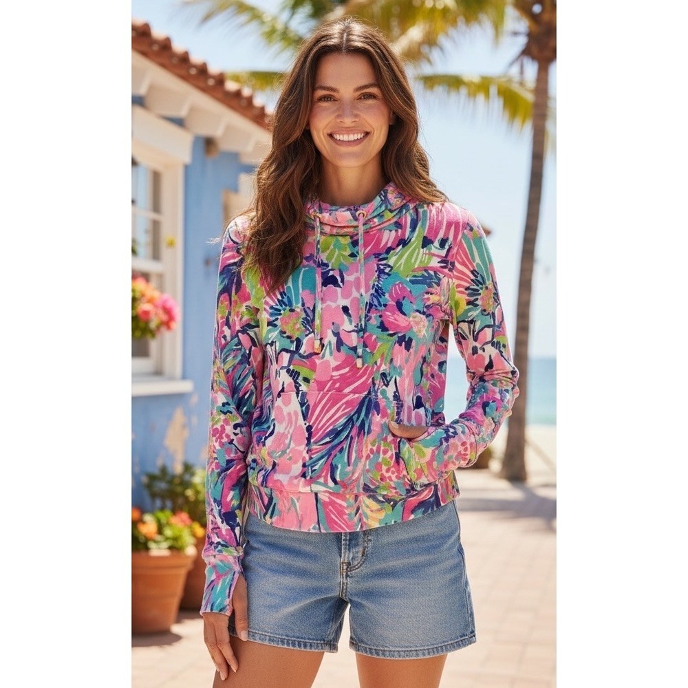 Lilly Pulitzer Gumbo Limbo Fletcher Pullover Jackst Size XS Unicorn X Small Pink